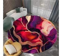 Tappeto rotondo da 150 cm, antiscivolo, astratto, effetto marmo, per camera da letto, soggiorno, comodino, elegante decorazione per la casa