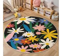 Tappeto Rotondo Da 200Cm Per Soggiorno Illustrazione Colorata Una Margherita Soffice Morbido Antiscivolo Gran Mensioni Lavabile In Lavatrice Per Interni Per Camera Da Letto Bagno Corridoio Decorazione