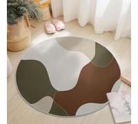 Tappeto rotondo dal design moderno astratto bohémien, morbido, antiscivolo, per camera dei bambini, cucina, casa, balcone, tappetino da tavolo (colorato, 100 cm)