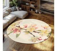Tappeto rotondo floreale per dormitorio Tappeti lavabili per l'area circolare Tappeto per camera da letto per soggiorno interno Tappetino moderno con stampa floreale l'arredamento del portico 180cm