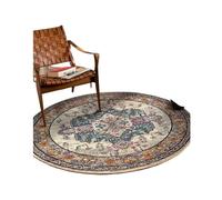 Tappeto rotondo for soggiorno, copertura totale, camera da letto, studio, tappetino for casa, sedia a dondolo, tappeto antiscivolo per Parquet(Blue01,120cm 47inch)