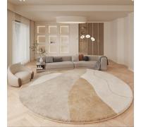 Tappeto rotondo geometrico 2024, grande, antiscivolo, per soggiorno e camera da letto, dal design moderno, morbido e resistente, perfetto come centrotavola per la decorazione della casa (F 140 cm)