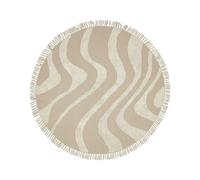 Tappeto rotondo in cotone moderno con frange 140 cm Beige Artmak