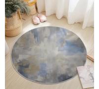 Tappeto Rotondo in Flanella Morbida a Pelo Corto Gris - Lavabile in Lavatrice Bloque De Color Moderno Abstracto Y Neutro Stampa Decorativa per Soggiorno Camera da Letto Cameretta Tappeto, 180 cm