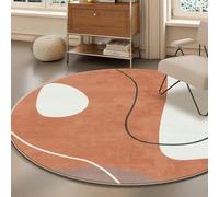 Tappeto rotondo in lana artificiale, morbido per la camera da letto, tappeto rotondo, per soggiorno, bagno, sala giochi, ufficio, lavabile (motivi di larghezza, 120 cm x 120 cm)