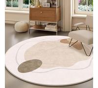 Tappeto rotondo in lana artificiale, morbido per la camera da letto, tappeto rotondo, per soggiorno, bagno, sala giochi, ufficio, lavabile (Pattern E, 160 x 160 cm)