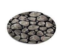 Tappeto rotondo in pietra roccia modello senza cuciture camera da letto tappeto Shaggy morbido sedia tappetino lavabile zerbino