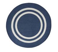 Tappeto rotondo in polipropilene blu e bianco 160x160 cm