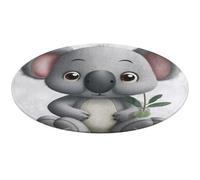Tappeto rotondo lavabile con koala in stile cartone animato, antiscivolo, per soggiorno, morbido, lavabile, per camera da letto, moderno, tappetino da yoga, per ufficio, casa, regalo, 90 x 90 cm