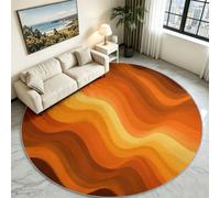 Tappeto rotondo lavabile in lavatrice per bambini 160 cm, pelo morbido e facile da mantenere astrazione moderna, camera da letto, soggiorno, ufficio, tappeto antiscivolo, colori resistenti curve