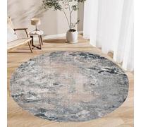 Tappeto Rotondo,Marrone Marrone Grigio Astratto Design Moderno,Nero,ø 100 cm, Small Area carpet Room Decor Floor Rug Decorative Home Accessories under Table Chair,