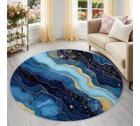 Tappeto rotondo morbido e moderno di lusso, in marmo, multicolore, lavabile, non perde pelo, 180 cm, per cucina, comodino, tappetino antiscivolo per camera da letto