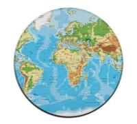 Tappeto rotondo morbido per yoga, grande tappetino decorativo per la casa, tappeto circolare antiscivolo per cucina e ufficio compatibile con la mappa del mondo