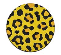 Tappeto rotondo morbido per yoga, tappeto decorativo per la casa, tappeto per divano alla moda, tappeto per interni ed esterni con stampa in pelle di ghepardo e leopardo, giallo.