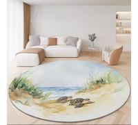 Tappeto Rotondo, Natura Acquerello Dune Di Sabbia Motivo Pelo Corto Tappeti, 160 cm Tappeto Per Camere Da Letto Soggiorno Corridoi, Leggero Antiscivolo Interno Decorazione