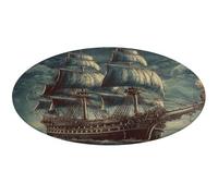 Tappeto rotondo nautico vintage a vela pirata nave pirata morbido tappetino assorbente tappetino da bagno ingresso antiscivolo tappeto fattoria tappetino anteriore posteriore 60 x 60 cm per camera da