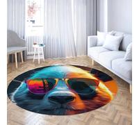 Tappeto rotondo Panda Head Tappeti circolari moderni e personalizzati con design animale Tappeto morbido antiscivolo lavabile per camera da letto Nursery Office 200cm