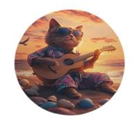 Tappeto rotondo per animali 60cm - Occhiali da sole Tappeto per chitarra per gatti Tappeti Boho a pelo corto per camera da letto Ingresso Soggiorno Sala da pranzo