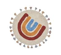 Tappeto rotondo per bambini in cotone con frange ø 120 cm multicolore