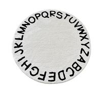Tappeto rotondo per bambini, in morbido peluche, tappetino educativo per gattonare, antiscivolo, per aule, sala giochi, camera da letto, decorazione per la camera dei bambini (80 x 80 cm, lettera