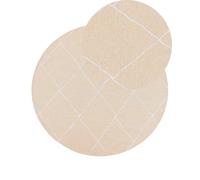 Tappeto rotondo per interni e per esterni con motivo geometrico 120 cm Beige Gw