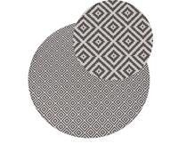 Tappeto rotondo per interni e per esterni con motivo geometrico 120 cm Grigio T