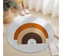 Tappeto rotondo per soggiorno, morbido e moderno, di lusso, a nido d'ape, per camera da letto, antiscivolo, lavabile, per cucina, decorazione per la casa, 180 cm, grigio scuro