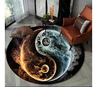 Tappeto Rotondo Per Zona, Tai Chi Yin-Yang Acqua-fuoco Con Effetto 3D, Pavimento Di Cielo Stellato Trendy Adolescenti E Bambini, Tappeti Decorativi Soggiorno Ragazzo (Colour 6,150 cm)