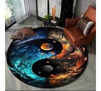 Tappeto Rotondo Per Zona, Tai Chi Yin-Yang Acqua-fuoco Con Effetto 3D, Pavimento Di Cielo Stellato Trendy Adolescenti E Bambini, Tappeti Decorativi Soggiorno Ragazzo (Colour 4,100 cm)