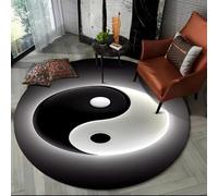 Tappeto Rotondo Per Zona, Tai Chi Yin-Yang Acqua-fuoco Con Effetto 3D, Pavimento Di Cielo Stellato Trendy Adolescenti E Bambini, Tappeti Decorativi Soggiorno Ragazzo (Colour 2,100 cm)