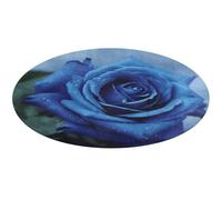 Tappeto rotondo romantico blu rosa morbido assorbente tappetino da bagno ingresso antiscivolo tappeto fattoria anteriore posteriore zerbino 80 x 80 cm per camera da letto soggiorno casa decorativo