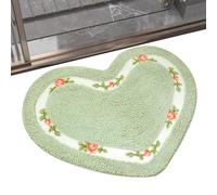 Tappeto rotondo, set di tappetini da bagno, a forma di cuore, tappetino da doccia assorbente in peluche, tappeto floreale per lavello della cucina, lavanderia, romantico tappetino sotto porta per