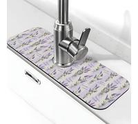 Tappeto rubinetto con papillon di lavanda per lavello da cucina tappeto assorbente ad asciugatura rapida protezione contro gli spruzzi bello tappetino di drenaggio per lavello da cucina
