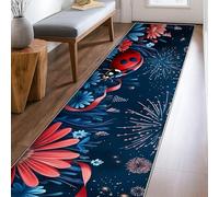Tappeto runner a forma di coccinella, motivo fuochi d'artificio con fiori estivi e fantasiosi, antiscivolo, per interni, rettangolare, non perde pelo, per cucina, lavanderia, porta, ingresso, 6 x 2,3