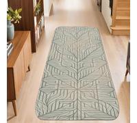 Tappeto runner a forma di foglia, linea geometrica moderna e minimalista, nessuno neutro, antiscivolo, resistente allo sbiadimento, estetico per la casa, per cucina, comodino, ingresso, corridoio