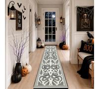 Tappeto runner a forma di ragno, per Halloween, con scritta in inglese "Web, in spugna a pelo basso", rettangolare, per cucina, ingresso, comodino, lavanderia, decorazione per lavanderia, 0,6 x 2,3 m