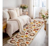 Tappeto runner a forma di riccio, rustico, affascinante, foglia, ghianda, marrone, antiscivolo, resistente allo sbiadimento, estetico per la casa, per cucina, ingresso, lavanderia, comodino