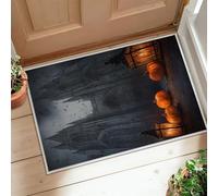 Tappeto runner a forma di zucca, stile gotico, lanterna cattedrale, Halloween, arancione, antiscivolo, per interni, non perde pelo, decorazione per cucina, ingresso, bagno, porta, 6 x 90 cm