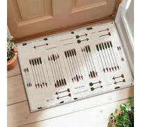 Tappeto runner a punta di freccia, stile bohémien, rustico, a punta di piuma, verde, a pelo basso, rettangolare, non perde pelo, per cucina, bagno, ingresso, comodino, decorazione da 6 x 90 cm