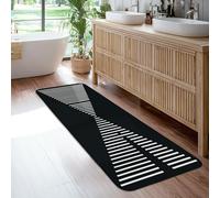 Tappeto runner a righe, linee geometriche moderne e minimaliste, nessuno nero, a pelo basso, bordo in spugna, bordatura per casa, tappeto rettangolare per cucina, ingresso, comodino, porta, corridoio