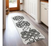 Tappeto runner a serpente, moderno e minimalista, con testa a spirale, per Halloween, in spugna a pelo basso, rettangolare, per cucina, ingresso, comodino, porta, corridoio, decorazione, 0,6 x 1,5 m