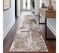 Tappeto runner antiscivolo, lavabile, motivo arte astratta, 150 x 275 cm, design vintage a pelo basso, per corridoio, cucina, ingresso, bagno, lavanderia, camera da letto, durevole ed elegante