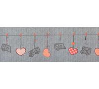Tappeto runner arisol con motivo a cuore grigio