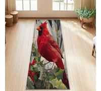 Tappeto runner cardinale, motivo natura, trapuntato, foglie montagne, autunno, rosso, antiscivolo, estetico, rettangolare, tappeto per pavimento di casa, cucina, ingresso, comodino, porta, corridoio