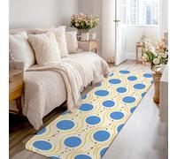Tappeto runner circolare, moderno, astratto, onde, puntino, blu, antiscivolo, estetico, rettangolare, tappeto per casa, cucina, bagno, ingresso, comodino, decorazione, 0,6 x 2,3 m