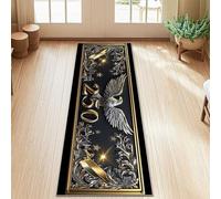 Tappeto runner con aquila, elegante, classico, floreale, stelle, senza oro, a pelo basso, rettangolare, per cucina, lavanderia, ingresso, 6 x 1,5 m