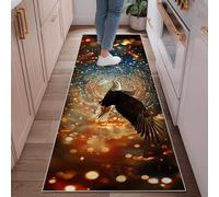 Tappeto runner con aquila, motivo astratto con stelle che turbinano, nessuno blu, antiscivolo, resistente allo sbiadimento, estetico per la casa, per cucina, ingresso, bagno, porta, decorazione, 0,6 x