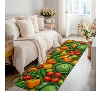 Tappeto runner con campane e peperoni, pomodori freschi e vibranti, verde estivo, antiscivolo, per casa, interni, non perde pelo, per cucina, comodino, ingresso e corridoio, decorazione 2 x 2,3 m