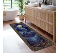 Tappeto runner con castello, gotico spettrale con luna piena e sagoma di gatto, antiscivolo, per interni, non perde pelo, per cucina, ingresso, comodino, lavanderia, decorazione per lavanderia, 6 x