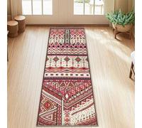 Tappeto runner con diamanti, stile bohémien, tribale, triangolare, cerchio, nessuno pesca, a pelo basso, per pavimento della casa, rettangolare, per cucina, ingresso, comodino, lavanderia, decorazione